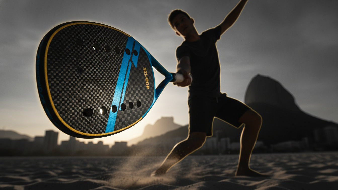 Diferença Raquete Beach Tennis Carbono 3K e 12K: Guia Técnico 2026
