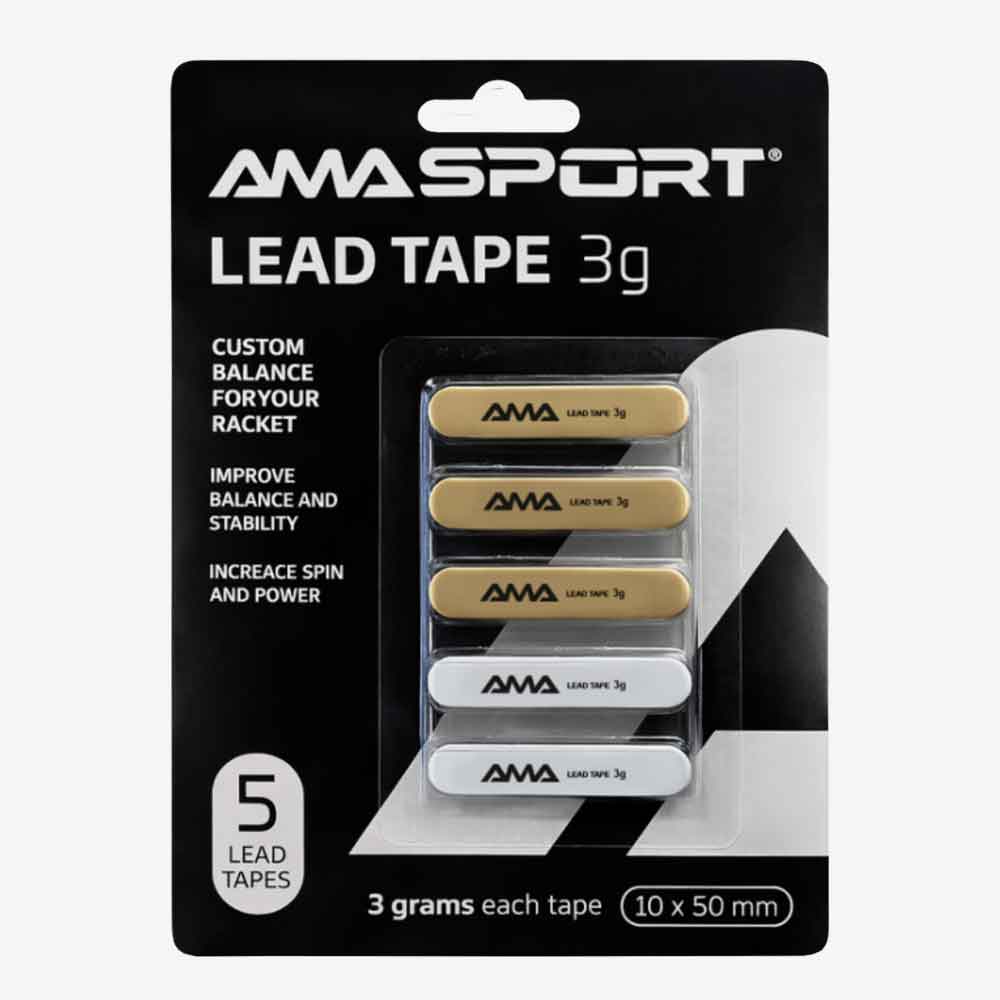 Adesivo de chumbo AMA Sport 3g pack com 5 unidades para customização de raquetes.