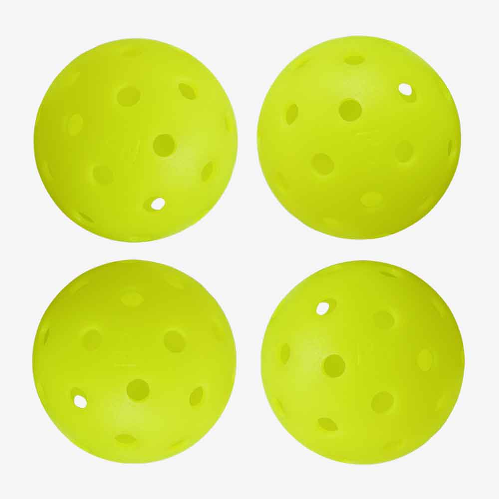 Kit 4 Bolas de Pickleball Joola HC-40, para jogos outdoor. 30% mais durável que outros modelos.