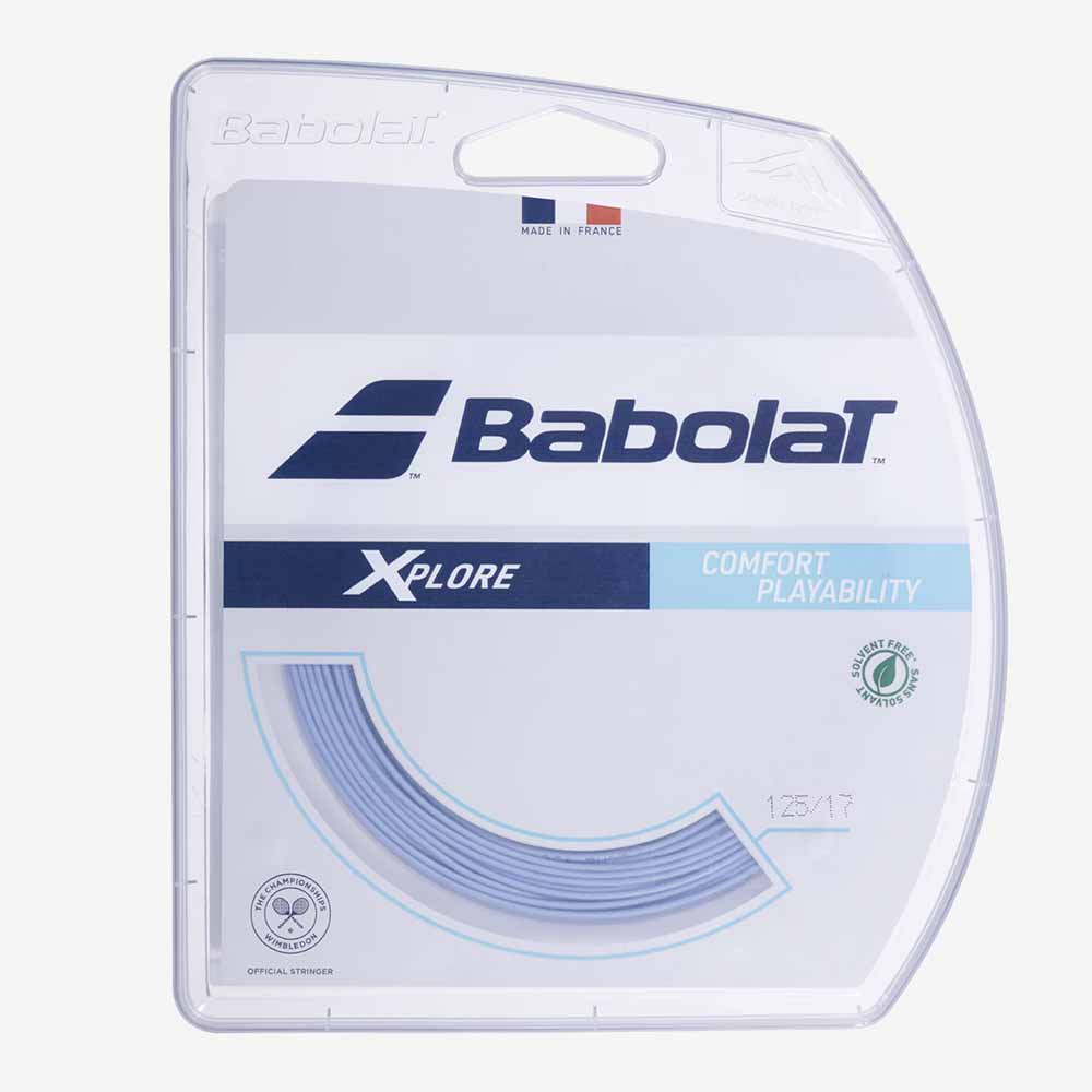 Set individual da corda de tênis Babolat Xplore Comfort 1.25mm em sua embalagem original.