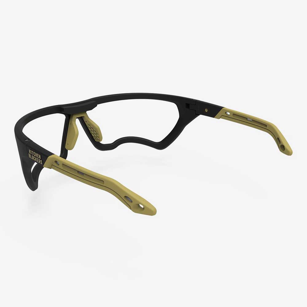 Óculos de Proteção para Pickleball Kitchen Blockers sem lentes Preto vista lateral traseita 3/4.