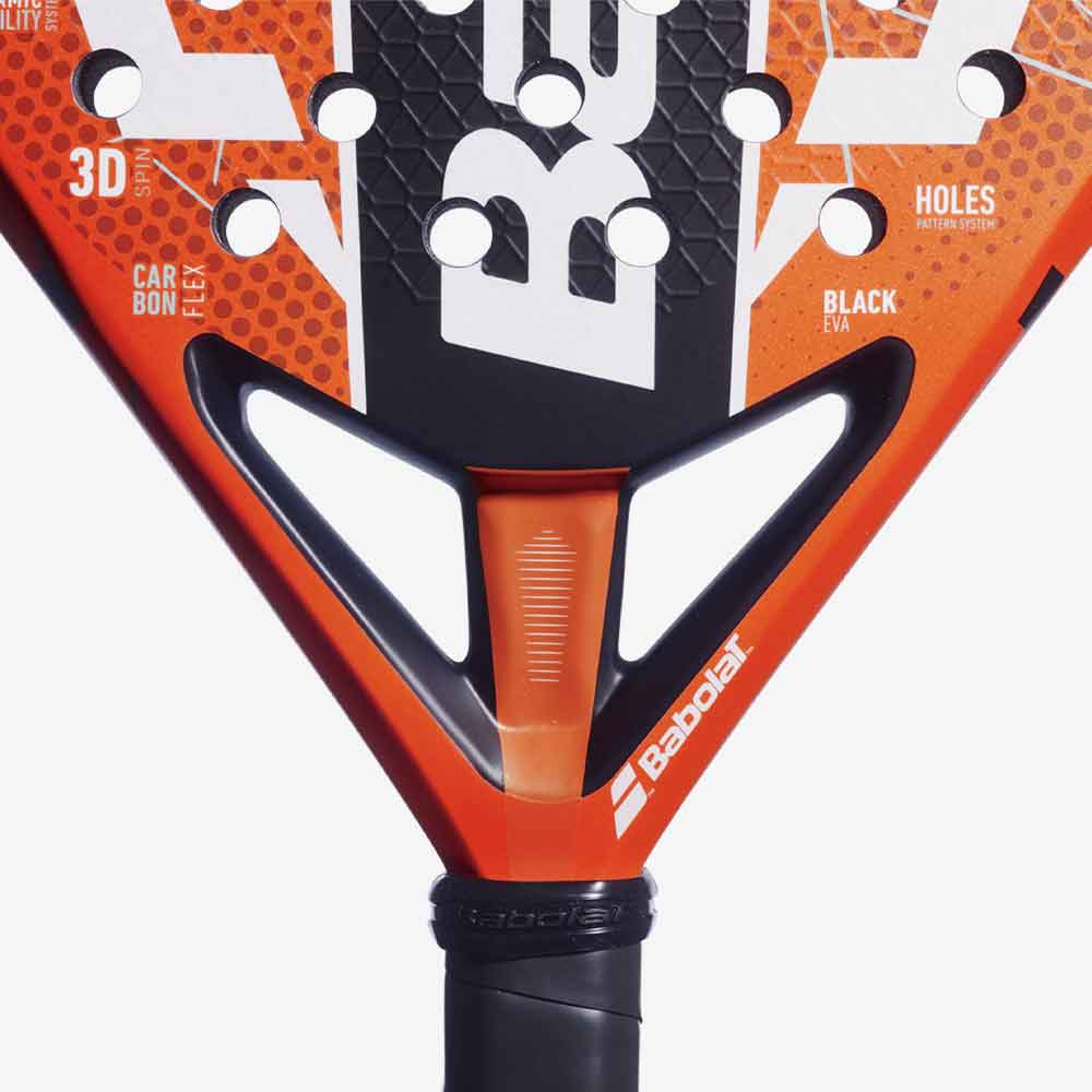 Detalhe do Dynamic Stability System no coração da raquete Babolat Veron JL 3.0.