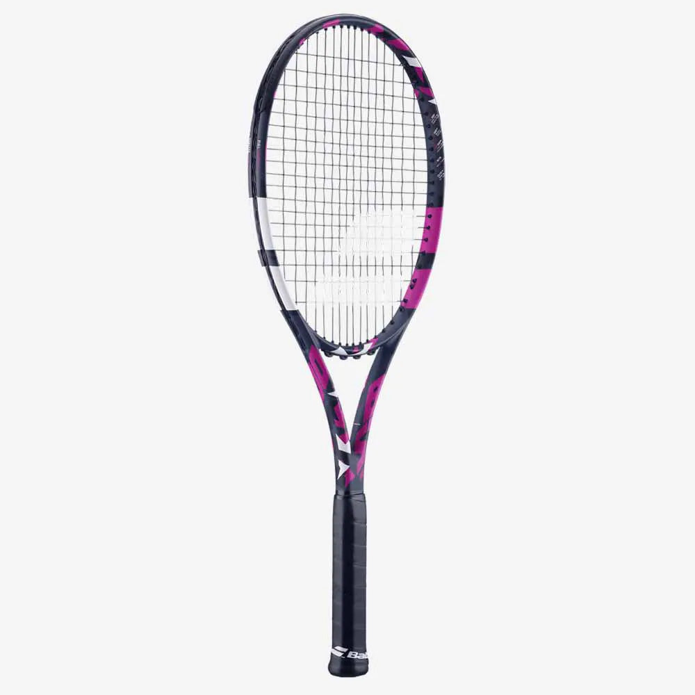 Raquete de Tênis Babolat Boost Aero 102 Pink Encordoada vista lateral 3/4.