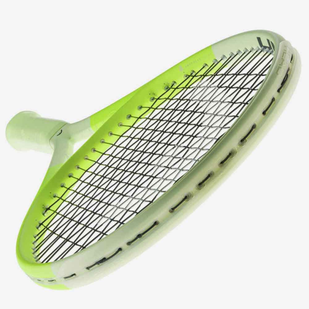 Detalhe lateral do aro da Head Extreme MP destacando encordoamento.