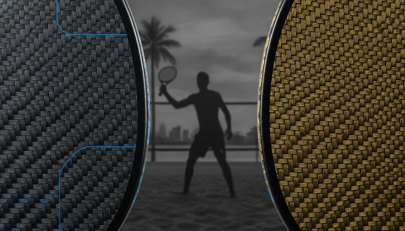 Diferença Raquete Beach Tennis Carbono 3K e 12K: Guia Técnico 2026