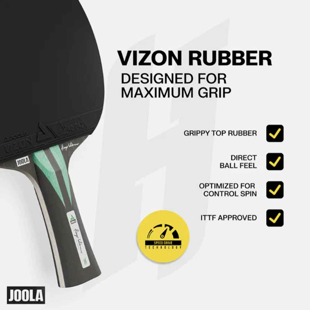 Especificações da borracha do Kit Tenis de Mesa Joola Carbon Speed Hugo Calderano.
