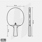 Medidas das Raquetes do Kit de Tênis de Mesa Joola Duo PRO Hugo Calderano.