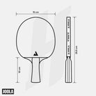 Medidas da raquete de Tênis de Mesa Joola Infinity Carbon Hugo Calderano.