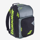 Mochila de Tênis Babolat Backpack Pure Aero mostrando compartimento frontal, vista lateral 3/4.