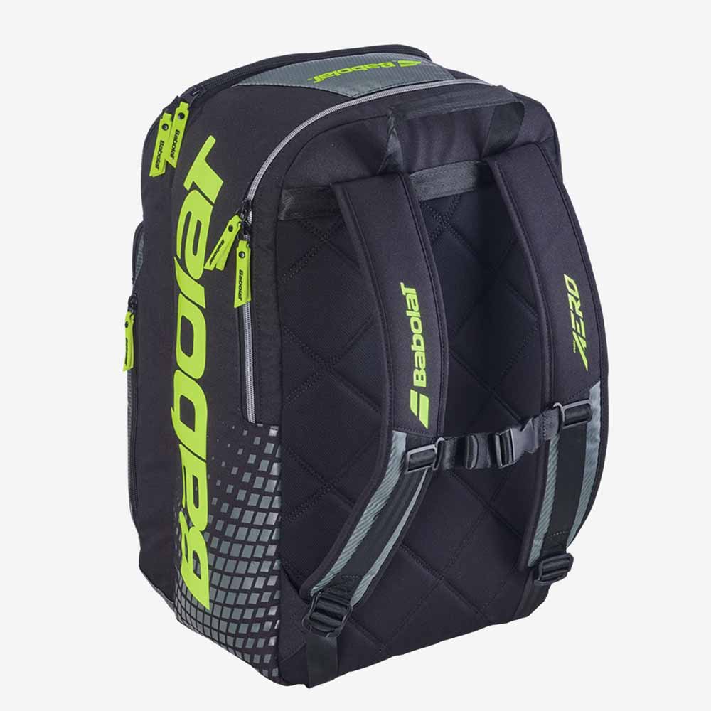 Mochila de Tênis Babolat Backpack Pure Aero mostrando as alças acolchoadas, vista traseira 3/4.