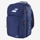 Vista lateral 3/4 da Mochila Babolat Backpack Pure Drive azul marinho.