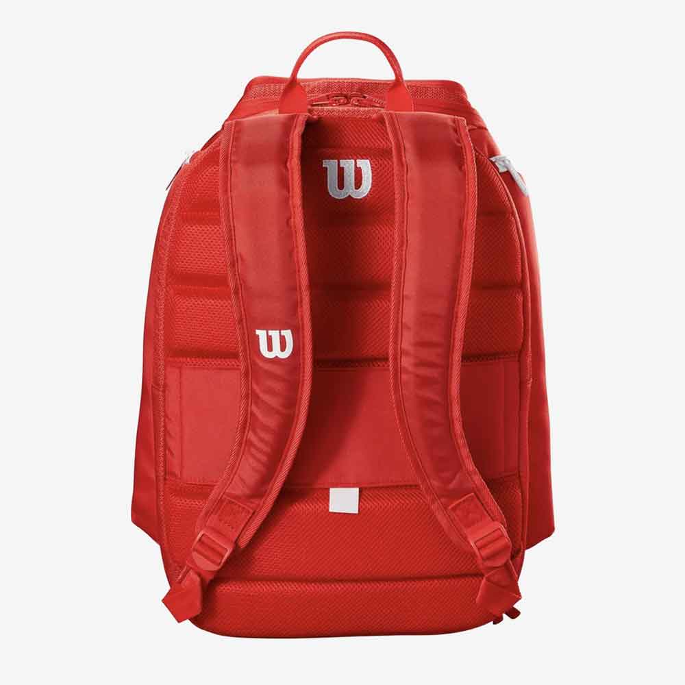 Painel traseiro ergonômico e alças acolchoadas da mochila Wilson.