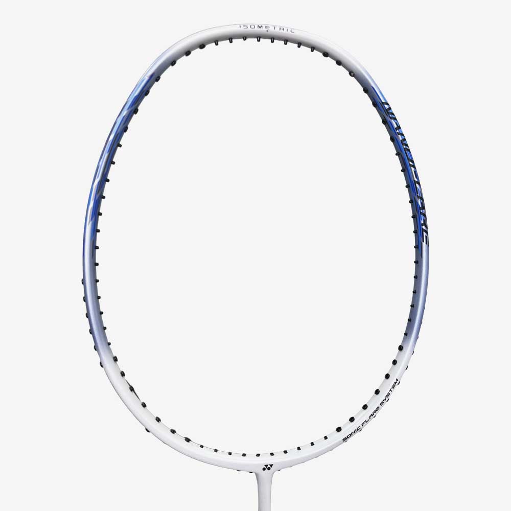 Detalhe da cabeça da Raquete de Badminton Yonex Nanoflare 001 Clear.