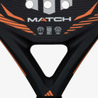 Detalhe da tecnologia Structural Reinforcement no coração da raquete de padel Adidas Match Black 2026.