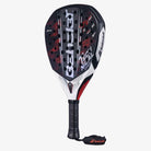 Vistalateral 3/4l da Raquete de Padel Babolat Technical Viper 3.0 em tons de vermelho e preto com formato diamante.