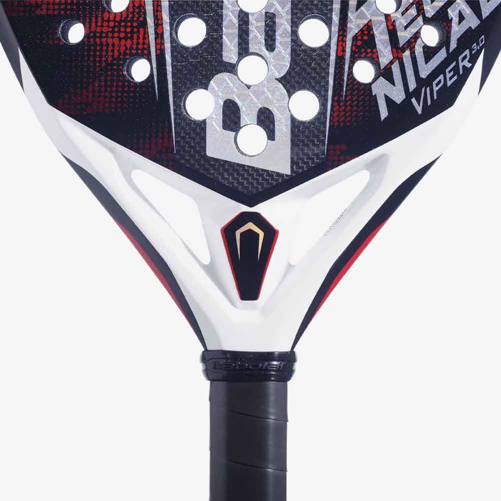 Detalhe do núcleo da raquete Babolat Technical Viper 3.0 destacando a tecnologia Dynamic Stability System.