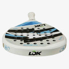 Detalhe logotipo Lõk dacabeça da Raquete LÕK Carb-On Hype 2 Franco Dal Bianco 