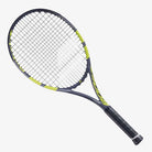 Raquete de Tênis Babolat Boost Aero 102 260g cor verde Cítrico vista frontal.
