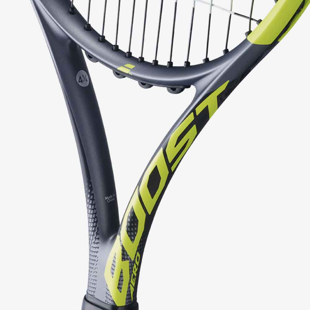 Detalhe do coração da Raquete de Tênis Babolat Boost Aero 102 260g cor verde Cítrico.