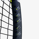Detalhe impresso das características técnicas da raquete de tênis Babolat BOOST Aero 102 260g modelo 2025 encorcoada.