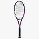Raquete de Tênis Babolat Boost Aero 102 Pink Encordoada vista lateral 3/4.