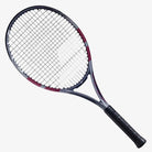 Vista frontal da Raquete de Tênis Babolat EVO Aero Gen 2 102 cinza e vinho.