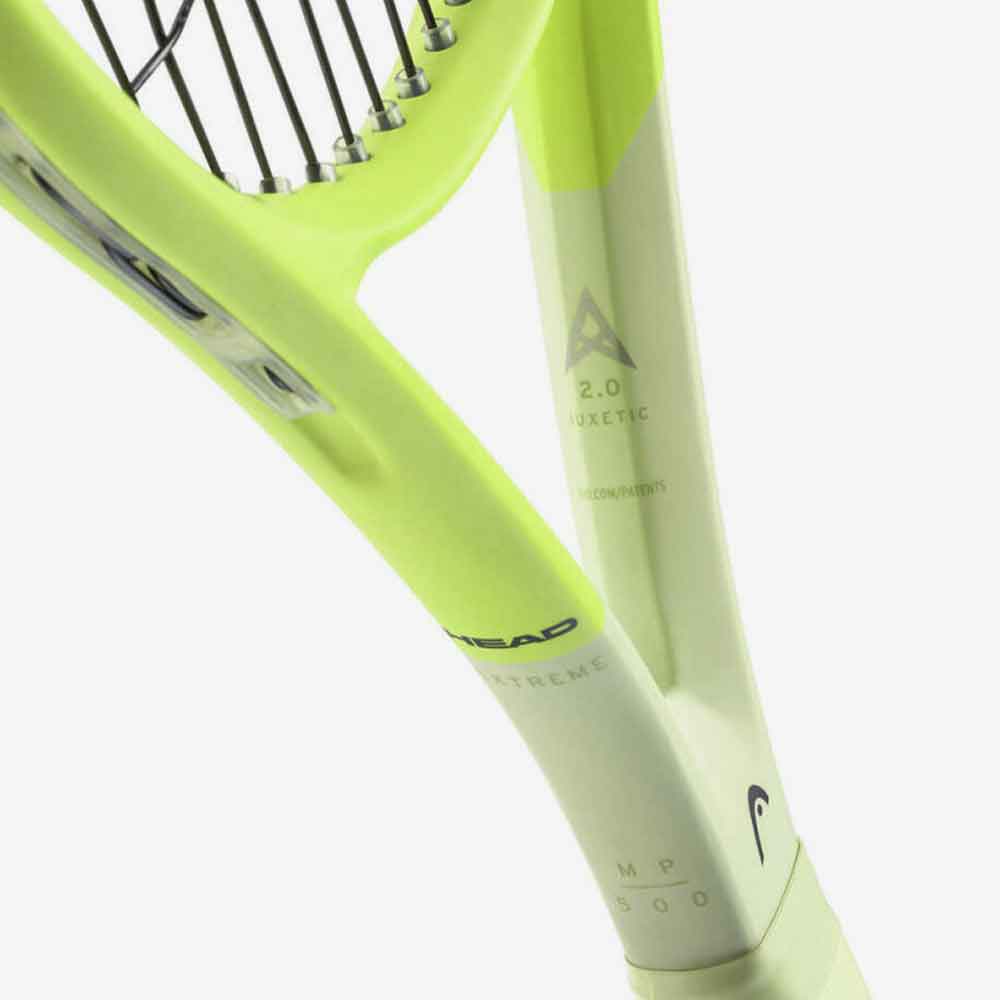 Detalhe lateral do aro da Head Extreme MP destacando a tecnologia Auxetic 2.0.