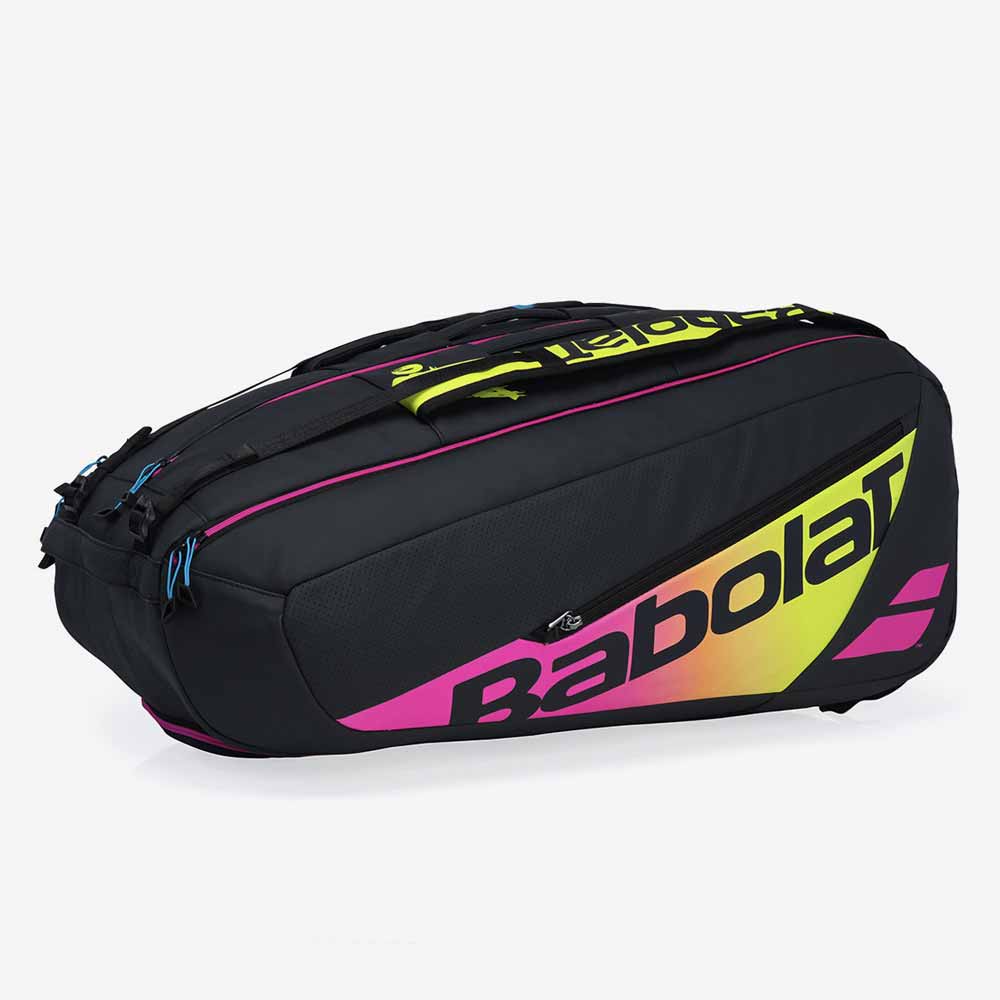 raqueteira-babolat-pure-aero-rafa-x12-vista-lateral-amarela-rosa-preto