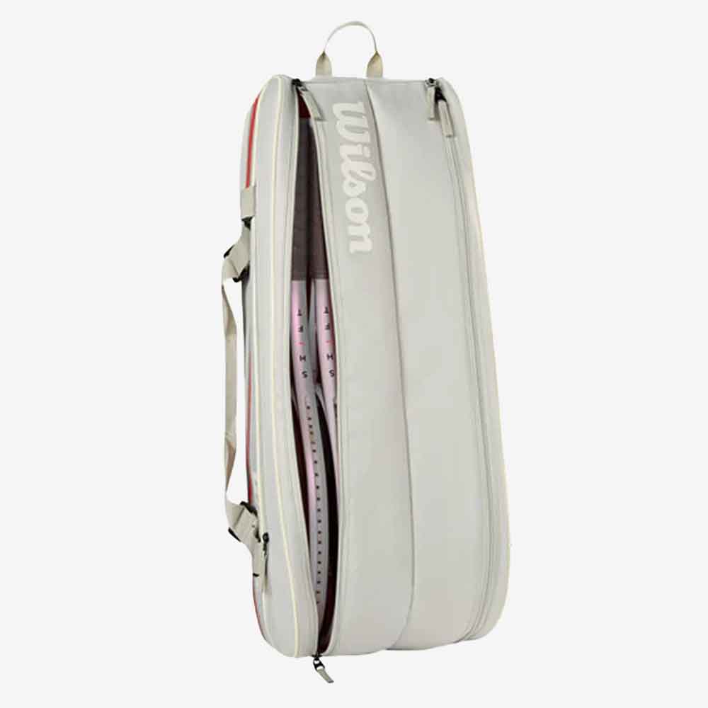 Detalhe do Compartimento de Raquetes da Raquetira de Tênis Wilson Team 6PK.