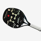 Vista frontal da Raquete de Beach Tennis Quicksand Nolook Black 2025 em carbono 12K, EVA Black.