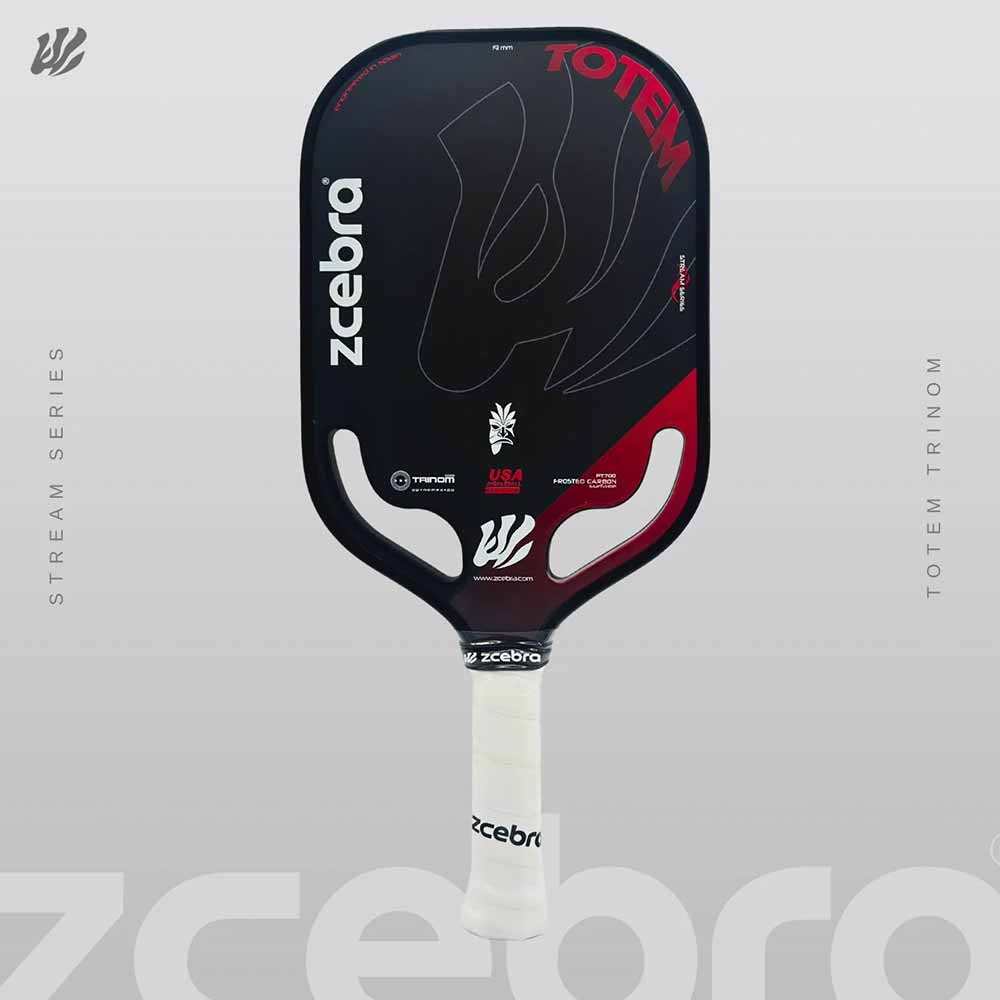 Raquete de Pickleball Zcebra Totem Trinom 19mm Carbono T700